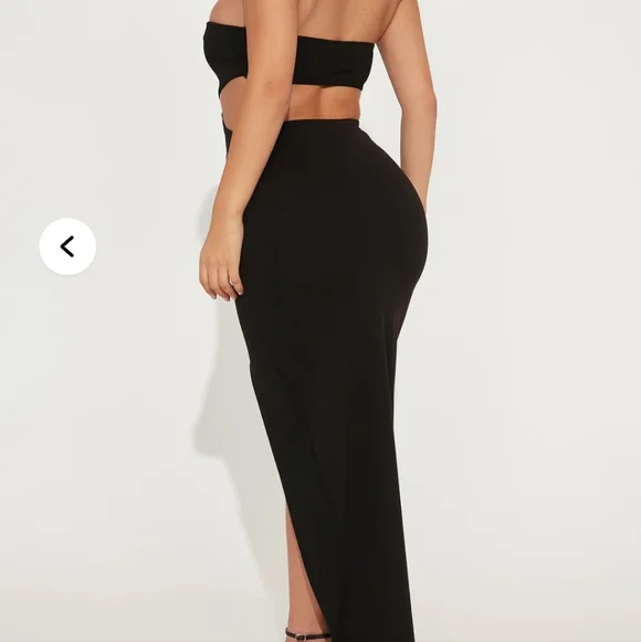 Black Evening Gown w/ Side Slit NWT - Picture 7 of 7